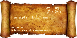 Faragó Dénes névjegykártya